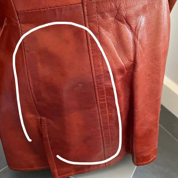 Vintage Brown Leather Jacket - The Bay - Western Gangster Style - Picture 7 of 9